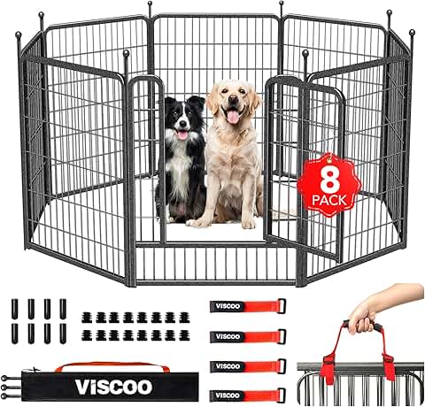 Outdoor Metal Dog Playpen with Doors for All Sizes
