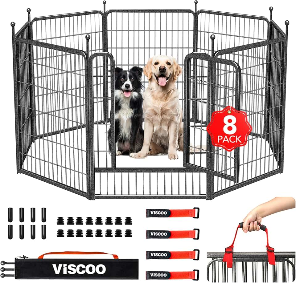 Outdoor Metal Dog Playpen with Doors for All Sizes