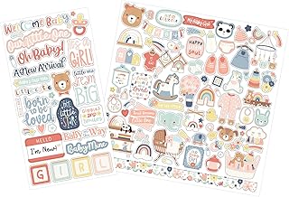 Cute Pink Baby Girl Scrapbook Stickers Set