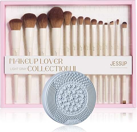 Makeup Brush Set with Cleaning Mat