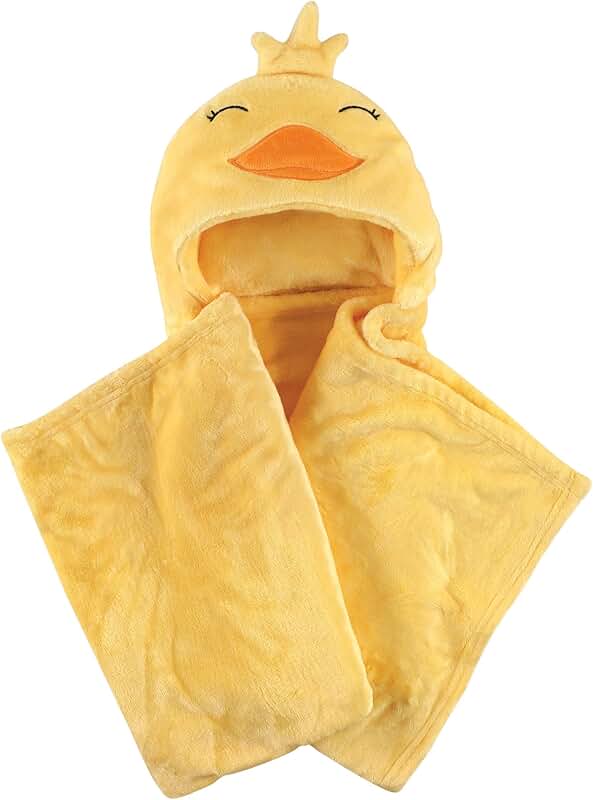 Unisex Baby Hooded Plush Blanket with Duck Face