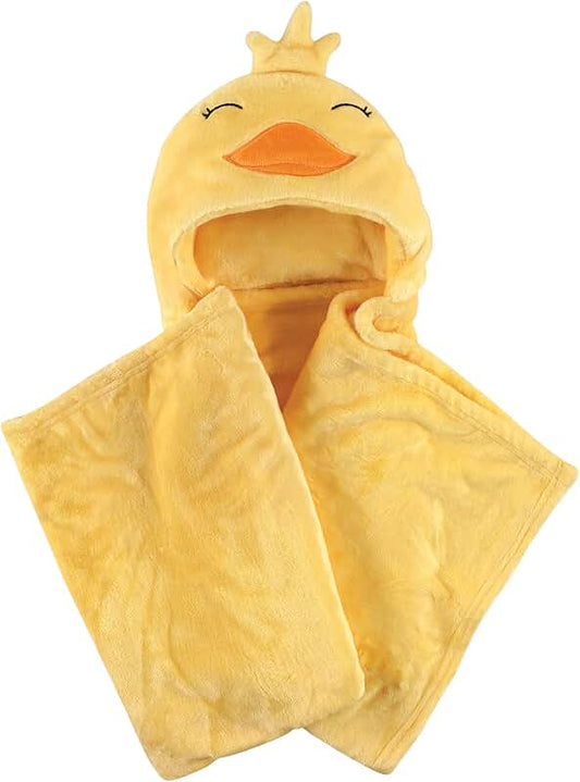 Unisex Baby Hooded Plush Blanket with Duck Face