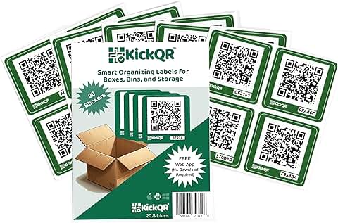 20 Premium QR Code Labels for Storage and Organization