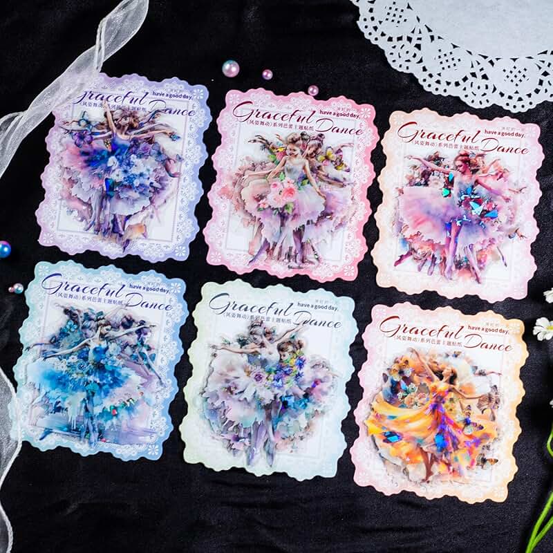 60pcs Ballet Girl Scrapbook Stickers for Crafts