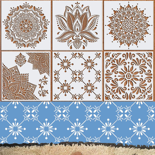 Reusable Wall Tile Templates Set of 6 12x12 inch