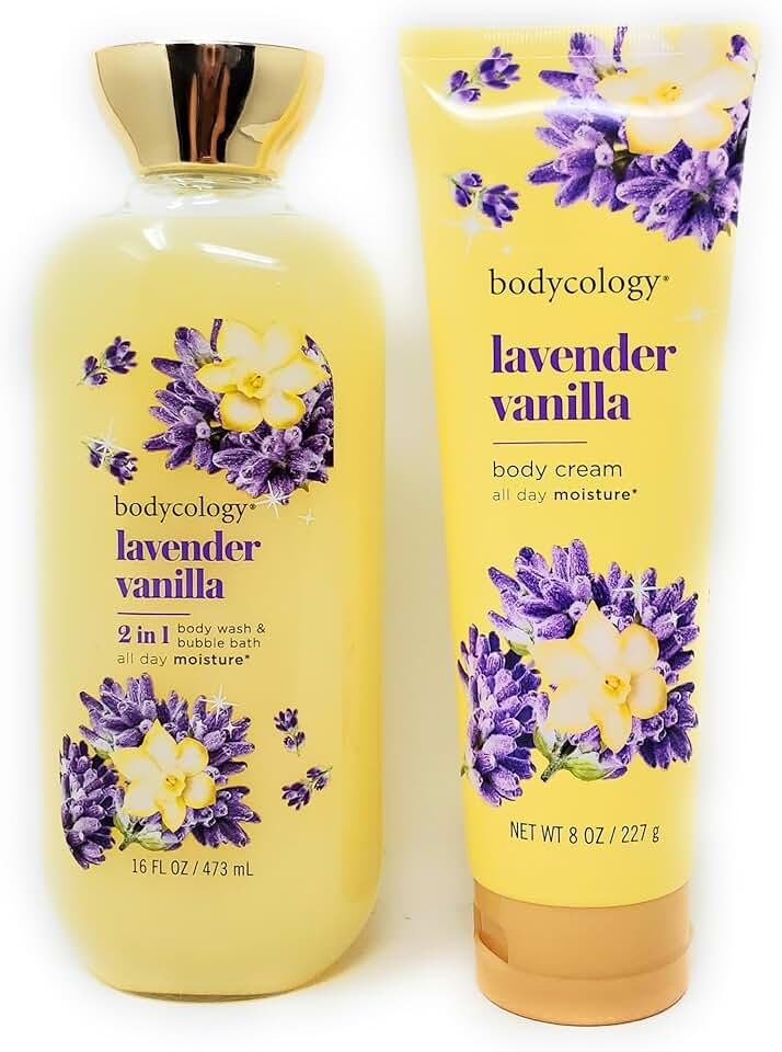 Lavender Vanilla Body Wash & Bubble Bath and Body Cream Pack