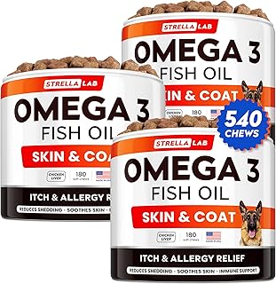 Omega 3 Fish Oil Treats for Dogs, Skin & Coat Support