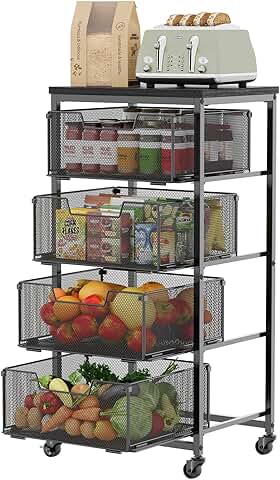 Four-Tier Fruit and Vegetable Storage Cart