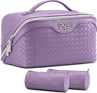 Large 3-Piece Waterproof Makeup Bag Set with Handle