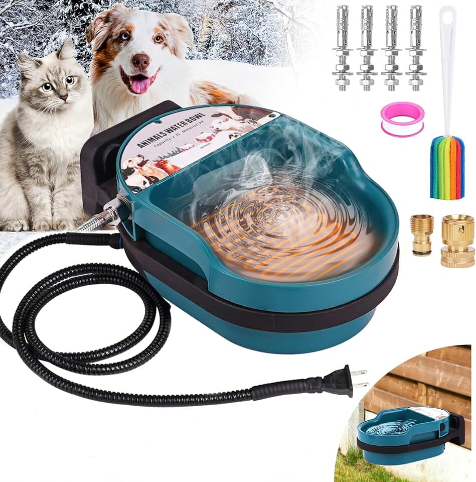 Outdoor Heated Water Bowl for Dogs and Cats