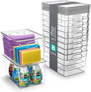 Large Clear Plastic Storage Bins with Lids, 8 Pack