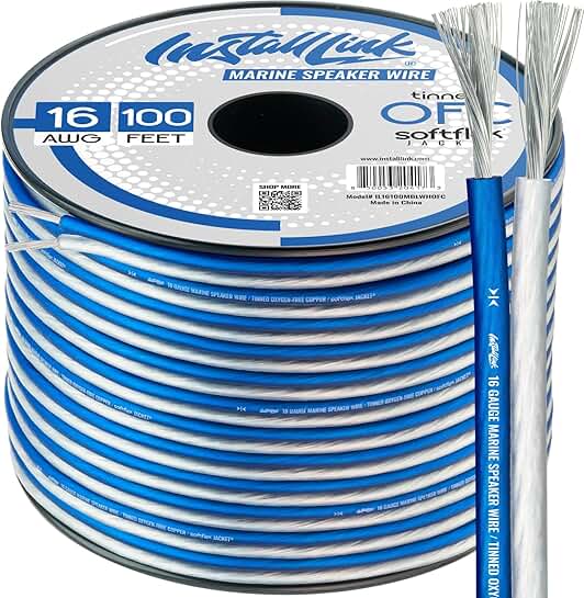 16 AWG Marine Speaker Wire, Tinned OFC, 100 Feet
