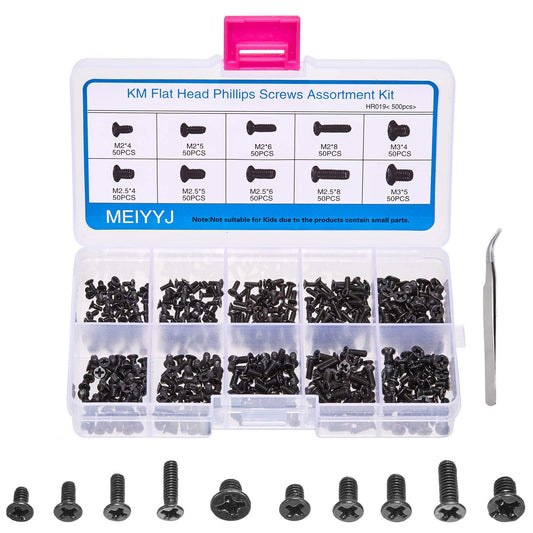500pcs M2, M2.5, M3 Laptop Replacement Screws Kit