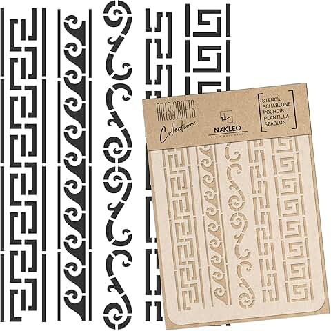A4 Greek Ornament Stencil for Crafts and Decor
