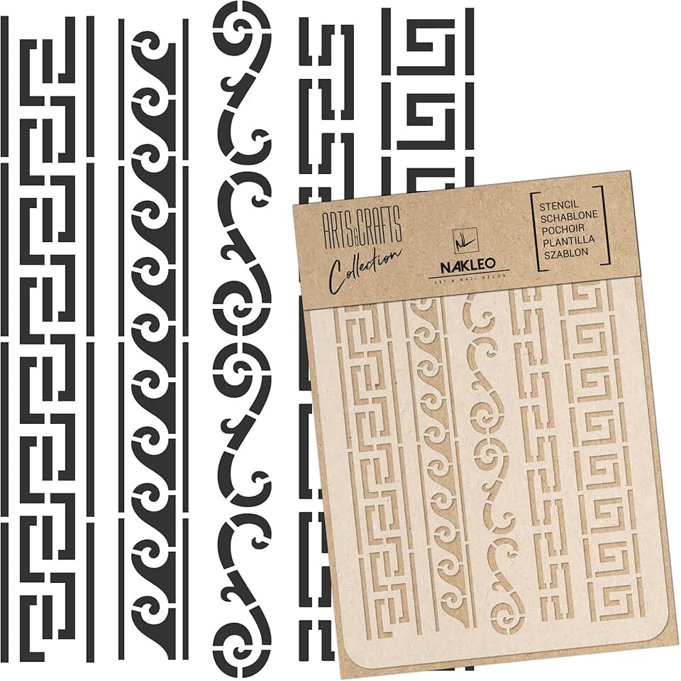 A4 Greek Ornament Stencil for Crafts and Decor