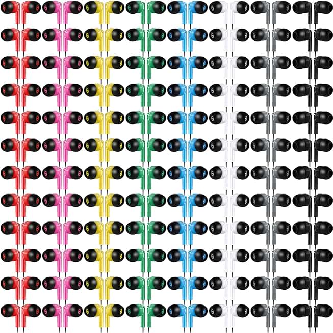 160 Pack of Bright Color Wired Earbuds for Kids