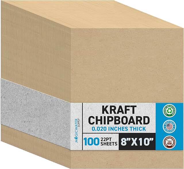 8x10 Inch Heavy Duty Chipboard Sheets, 100 Pack