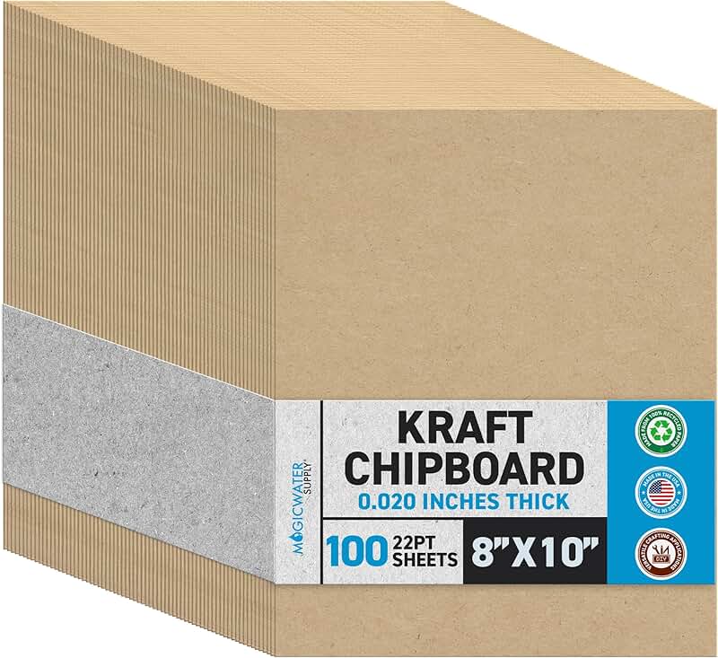 8x10 Inch Heavy Duty Chipboard Sheets, 100 Pack