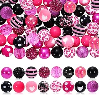 Pink and black bubblegum beads for jewelry making