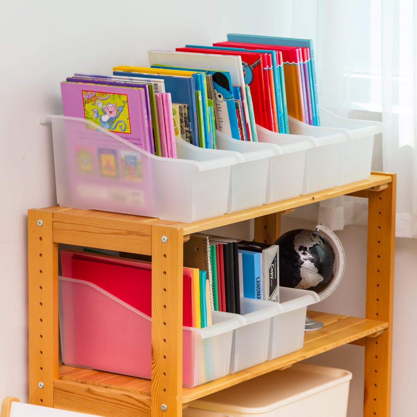 8-Pack Clear Plastic Book and Magazine Holders
