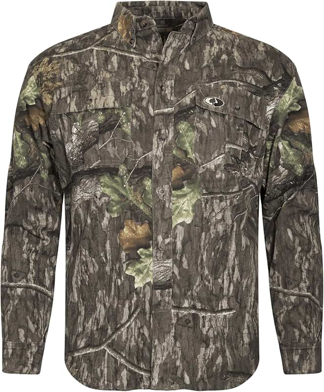 Men's Long Sleeve Cotton Camo Hunting Shirt