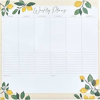 Undated Weekly Desktop Calendar with Lemons Print