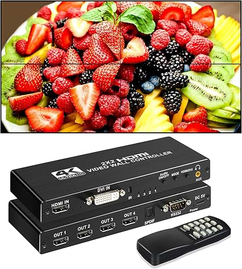 HDMI Video Wall Controller with 4K Support and Rotation