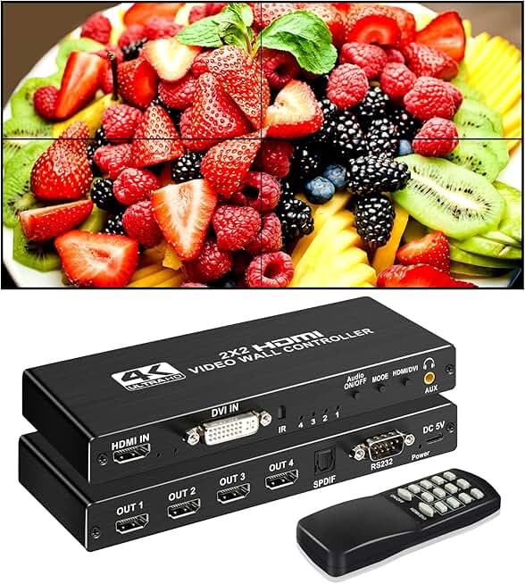 HDMI Video Wall Controller with 4K Support and Rotation