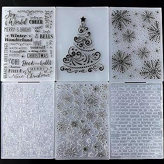 Set of 6 Christmas Embossing Folders for Card Making