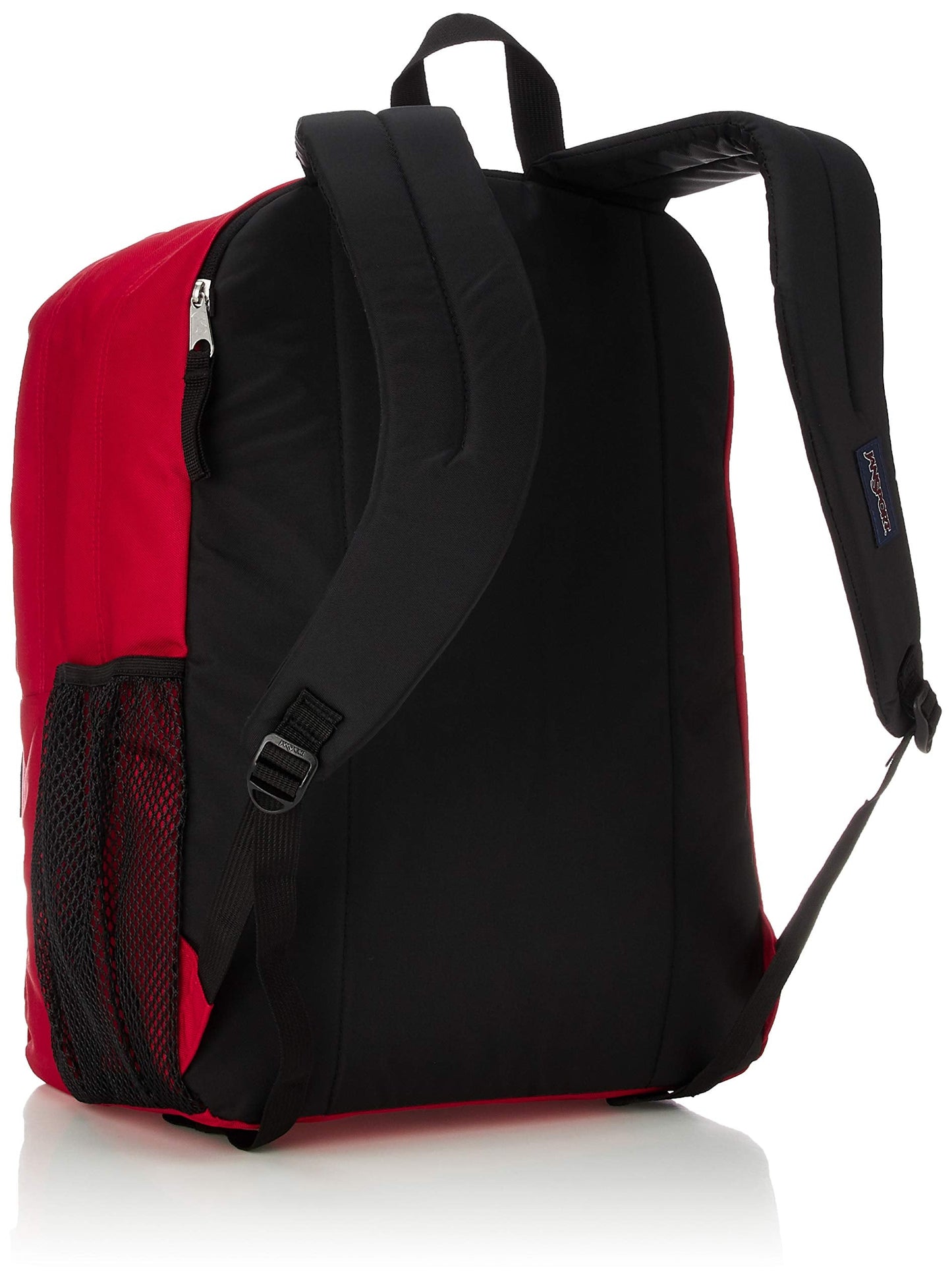 Big Student Backpack - School, Travel, or Work Bookbag with 15-Inch Laptop Compartment, Red Tape