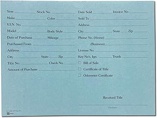 Light Blue 9x12 Vehicle Deal Record Envelopes, 100 Pack