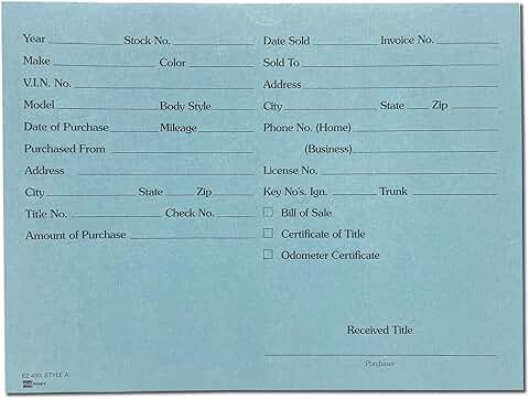 Light Blue 9x12 Vehicle Deal Record Envelopes, 100 Pack