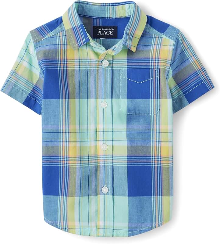 Toddler Boys Short Sleeve Button-Down Shirt