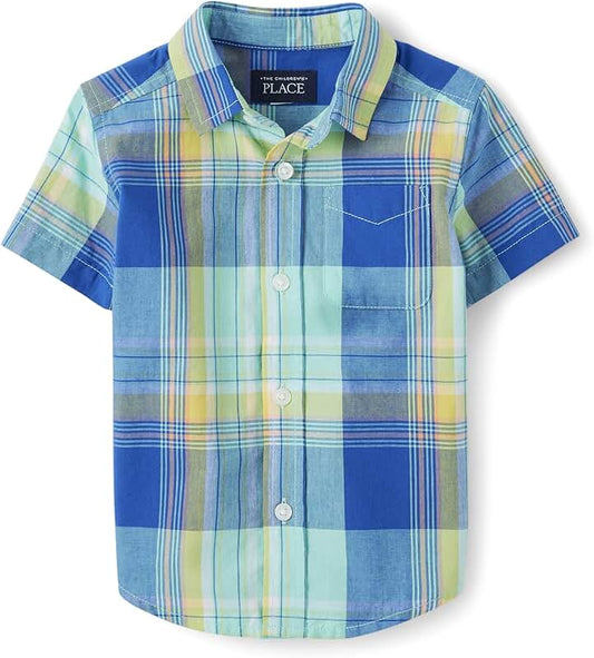 Toddler Boys Short Sleeve Button-Down Shirt