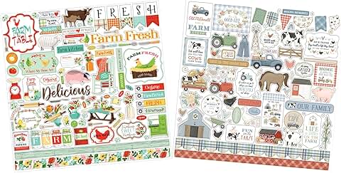 Farm Animal and Tractor Stickers for Scrapbooking