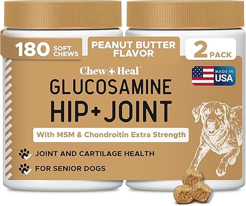Dog Glucosamine Chews for Joint Health, 180 Count