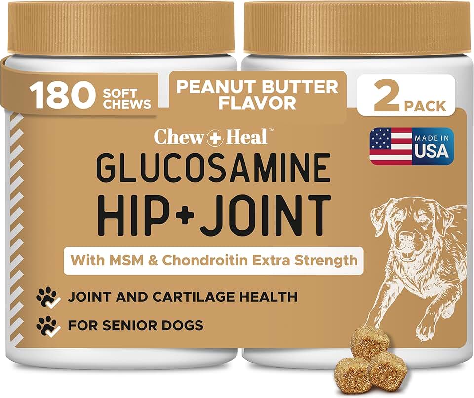 Dog Glucosamine Chews for Joint Health, 180 Count
