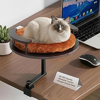 Adjustable 45LBS Cat Bed with Rotating Perch and Washable Cushion
