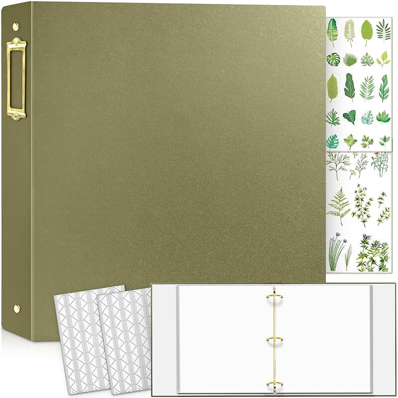 3-Ring Linen Scrapbook with 100 Pages and Accessories
