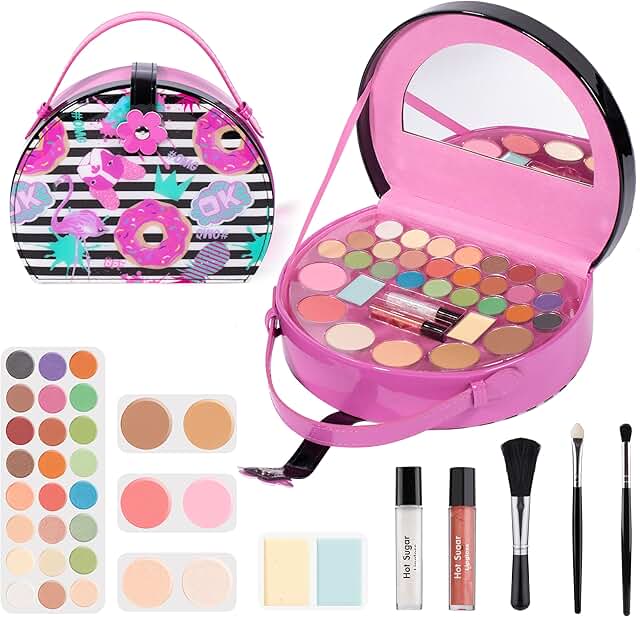 Kids Makeup Kit for Girls Ages 4-12, Rose Gift Set
