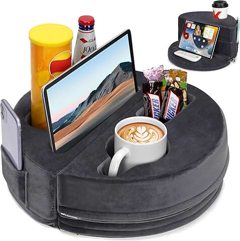 Couch Cup and Tablet Holder with Pockets