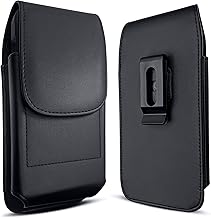 Vertical Cell Phone Belt Holster with Clip and ID Pouch