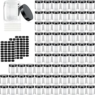 Set of 60 clear 4 oz plastic containers with lids