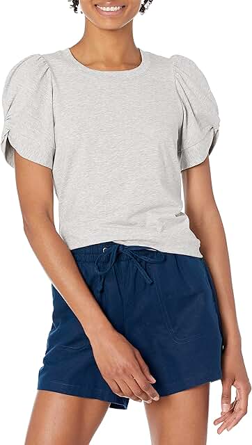 Women's Regular-Fit Twist Sleeve Crewneck T-Shirt