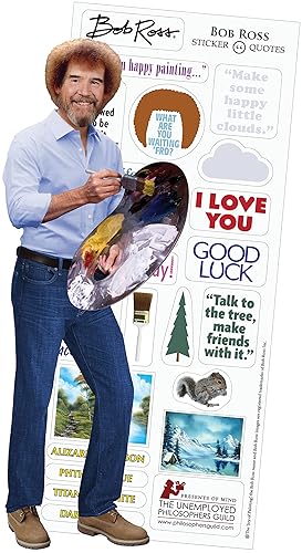 Bob Ross quote greeting card and sticker sheet