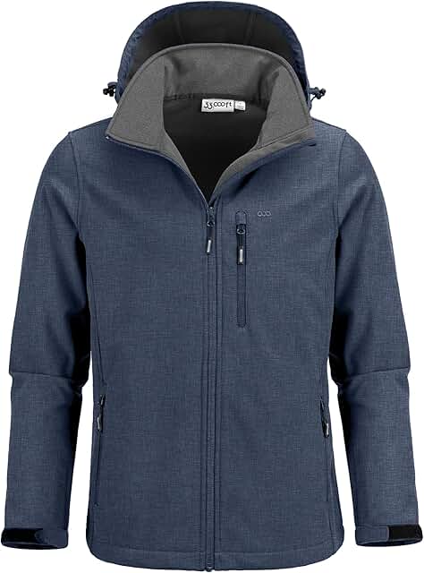 Men's Fleece-Lined Softshell Hooded Windbreaker