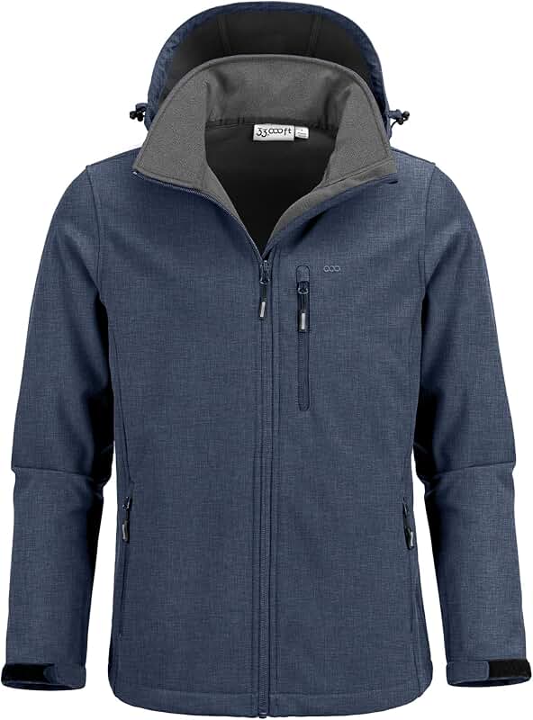 Men's Fleece-Lined Softshell Hooded Windbreaker