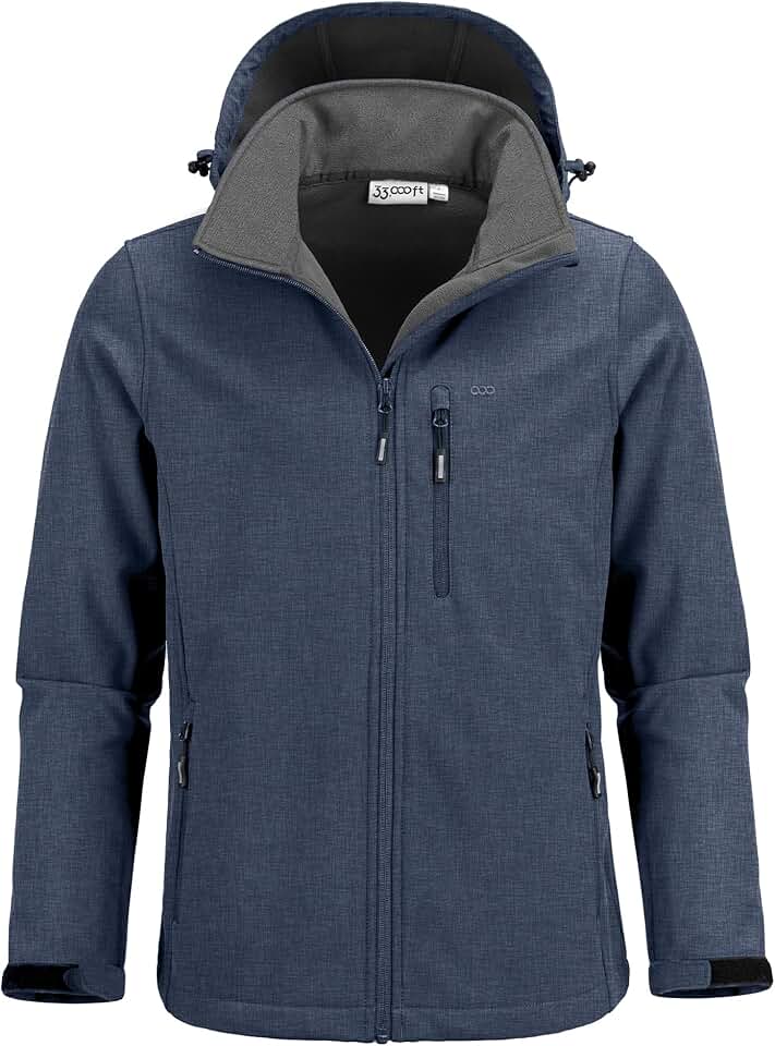 Men's Fleece-Lined Softshell Hooded Windbreaker