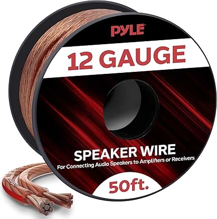 50ft 12 Gauge Copper Speaker Wire for Audio Systems