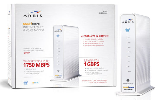 MODAIO cable modem and Wi-Fi router with four Gbps ports